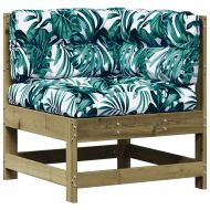 Градински лаундж комплект 8 части с възглавници импрегниран бор