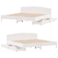 Рамка за легло без матрак, бял, 180x200 см, бор масив