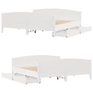 Рамка за легло без матрак, бял, 180x200 см, бор масив