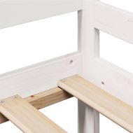 Легло с чекмеджета, без матрак, бяло, 90x200 см, масивно дърво