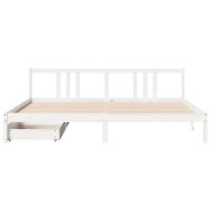 Рамка за легло без матрак, бял, 200x200 см, бор масив