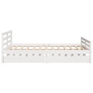 Рамка за легло без матрак, бял, 140x200 см, бор масив