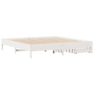 Рамка за легло без матрак, бял, 180x200 см, бор масив
