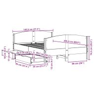 Рамка за легло без матрак, бял, 140x200 см, бор масив