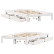 Рамка за легло без матрак, бял, 135x190 см, бор масив