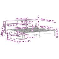 Легло с етажерка за книги, без матрак, 180x200 см, бор масив