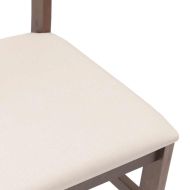 Трапезни столове с възглавници 2бр Кафяв масивна дървесина гума