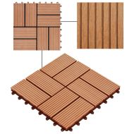 22 бр декинг плочки, 30x30 см, 2 кв.м., WPC, тиков цвят