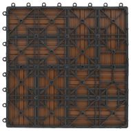 22 бр декинг плочки, 30x30 см, 2 кв.м., WPC, тиков цвят