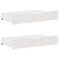 Дневно легло с чекмеджета без матрак бял 90x190 см дърво масив