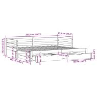 Дневно легло с уширение и чекмеджета, без матрак, 80x200 см