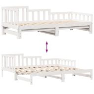 Дневно легло с уширение и чекмеджета без матрак бял 90x190 см