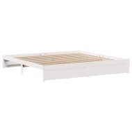 Рамка за легло без матрак, бял, 200x200 см, бор масив