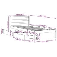 Рамка за легло без матрак, бял, 100x200 см, бор масив