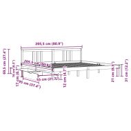 Рамка за легло без матрак 200x200 см масивна чамова дървесина