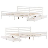 Рамка за легло без матрак, бял, 200x200 см, бор масив