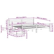 Рамка за легло без матрак, бял, 200x200 см, бор масив