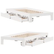 Рамка за легло без матрак, бял, 90x190 см, борово дърво масив