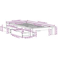Рамка за легло без матрак, бял, 90x190 см, борово дърво масив