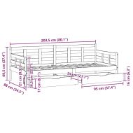 Легло с чекмеджета, без матрак, бяло, 80x200 см, масивно дърво
