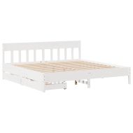 Рамка за легло без матрак, бял, 180x200 см, бор масив