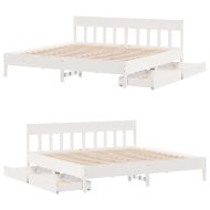 Рамка за легло без матрак, бял, 180x200 см, бор масив
