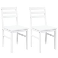 трапезни столове 2 бр. бяла масивна дървесина гума