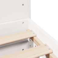 Рамка за легло без матрак, бял, 140x190 см, бор масив