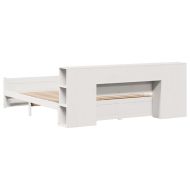 Легло с етажерка за книги, без матрак, 180x200 см, бор масив