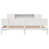 Легло с етажерка за книги, без матрак, 180x200 см, бор масив