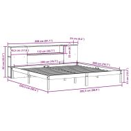 Легло с етажерка за книги, без матрак, 200x200 см, бор масив