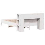 Легло с етажерка за книги, без матрак, 120x190 см, бор масив