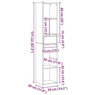 Шкаф за книги Artisan Oak 36x30x171 cm Инженерна дървесина