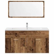 Комплект мебели за баня от 4 части старо дърво инженерно дърво