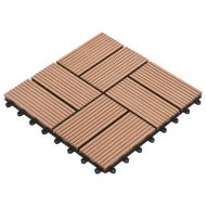 22 бр декинг плочки, 30x30 см, 2 кв.м., WPC, кафяви