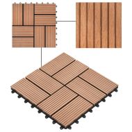 22 бр декинг плочки, 30x30 см, 2 кв.м., WPC, кафяви
