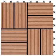 22 бр декинг плочки, 30x30 см, 2 кв.м., WPC, кафяви