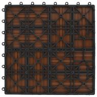 22 бр декинг плочки, 30x30 см, 2 кв.м., WPC, кафяви