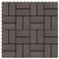22 бр декинг плочки, 30x30 см, 2 кв.м., WPC, тъмнокафяви