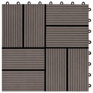 22 бр декинг плочки, 30x30 см, 2 кв.м., WPC, тъмнокафяви