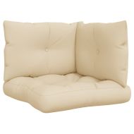 Палетни възглавници, 3 бр, бежови, текстил