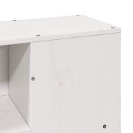 Рамка за легло без матрак, бял, 140x200 см, бор масив