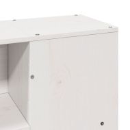 Рамка за легло без матрак, бял, 140x200 см, бор масив