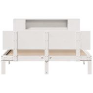 Легло с етажерка за книги, без матрак, 140x190 см, бор масив