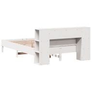 Легло с етажерка за книги, без матрак, 120x200 см, бор масив