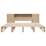 Легло с етажерка за книги, без матрак, 180x200 см, дърво масив