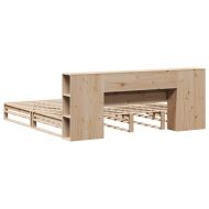 Легло с етажерка за книги, без матрак, 180x200 см, дърво масив