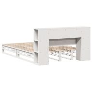 Легло с етажерка за книги, без матрак, 120x200 см, дърво масив