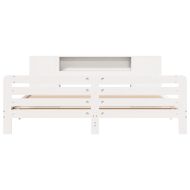 Рамка за легло без матрак, бял, 180x200 см, бор масив