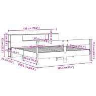 Легло с етажерка за книги, без матрак, 180x200 см, бор масив